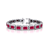 14kt Gold Pink Sapphire Bracelet Wedding Jewelry Gift for Mother - GeumJewels