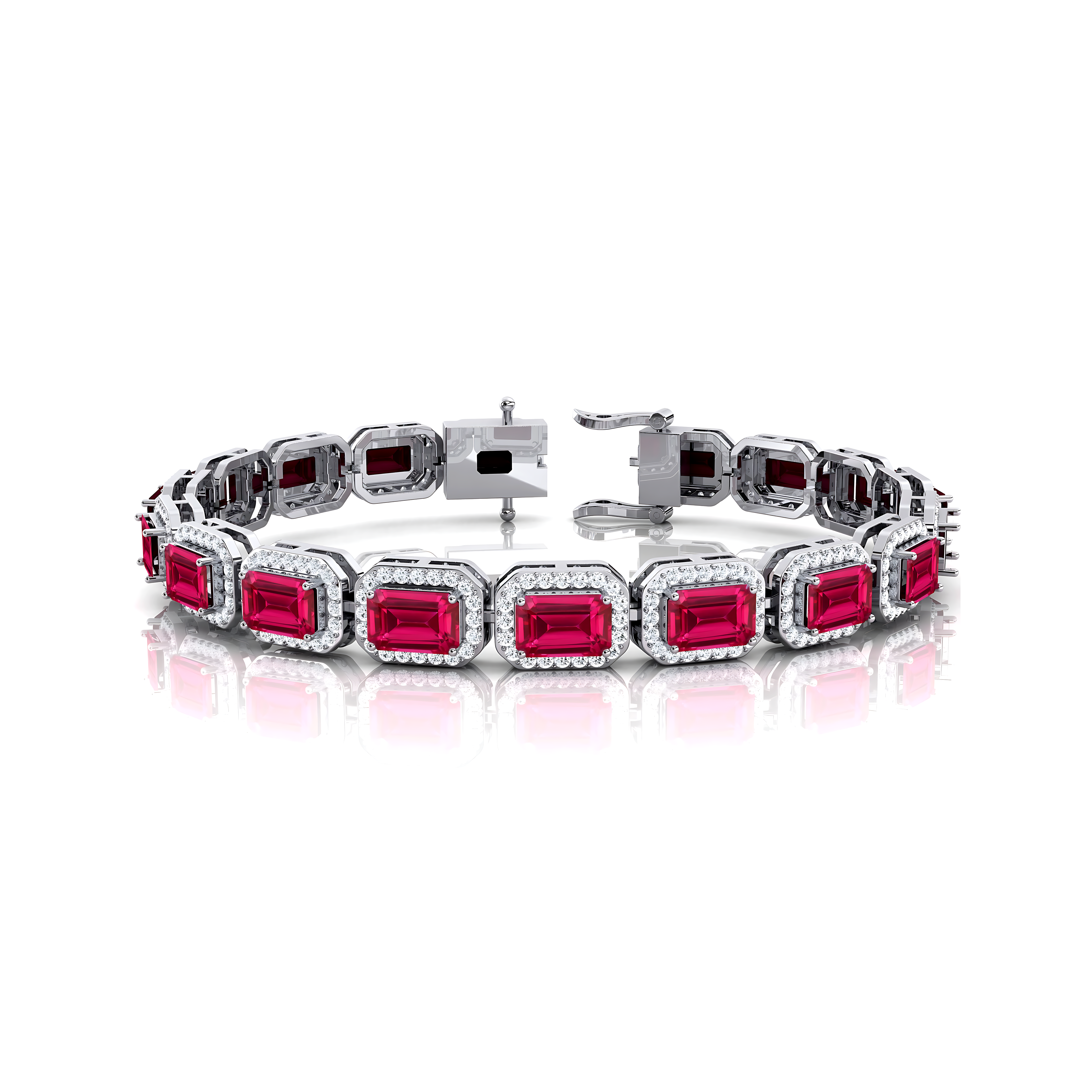 14kt Gold Pink Sapphire Bracelet Wedding Jewelry Gift for Mother - GeumJewels