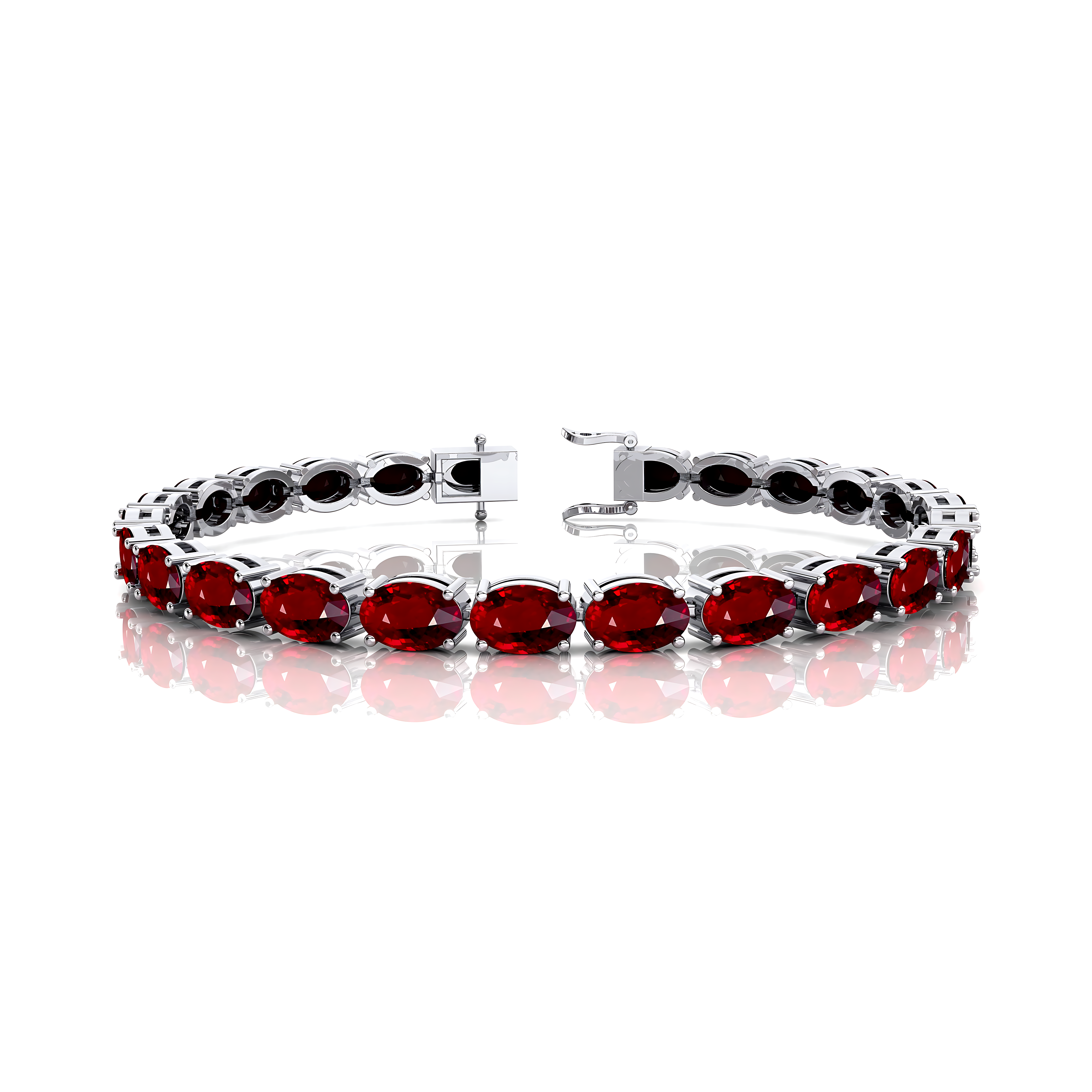 Ruby Tennis Bracelet: 14kt Rose Gold Gemstone Bridal Jewelry - GeumJewels