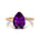 Twisted Up Down Band Pear Shaped Amethyst Ring with Accent Diamonds - GeumJewels