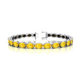 Yellow Sapphire Gold Tennis Bracelet - 14k 18k Solid Yellow Gold Green Gemstone Fine Bridal Wedding Jewelry Gift for Her - GeumJewels