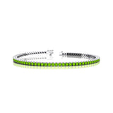 2mm Round Peridot Tennis Bracelet