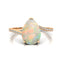 Twisted Up Down Band Pear Shaped Opal Ring with Accent Diamonds - GeumJewels