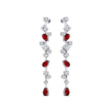 Fancy Ruby Cluster Drop Earrings