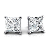 Lab Diamond Princess Cut Solitaire Stud Earrings