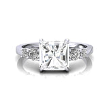 Princess Cut Lab Diamond Graduating Accent Diamond Ring