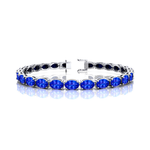 Natural Tanzanite Tennis Bracelet: 14k Yellow Gold Wedding Jewelry - GeumJewels
