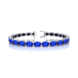 Natural Tanzanite Tennis Bracelet: 14k Yellow Gold Wedding Jewelry - GeumJewels