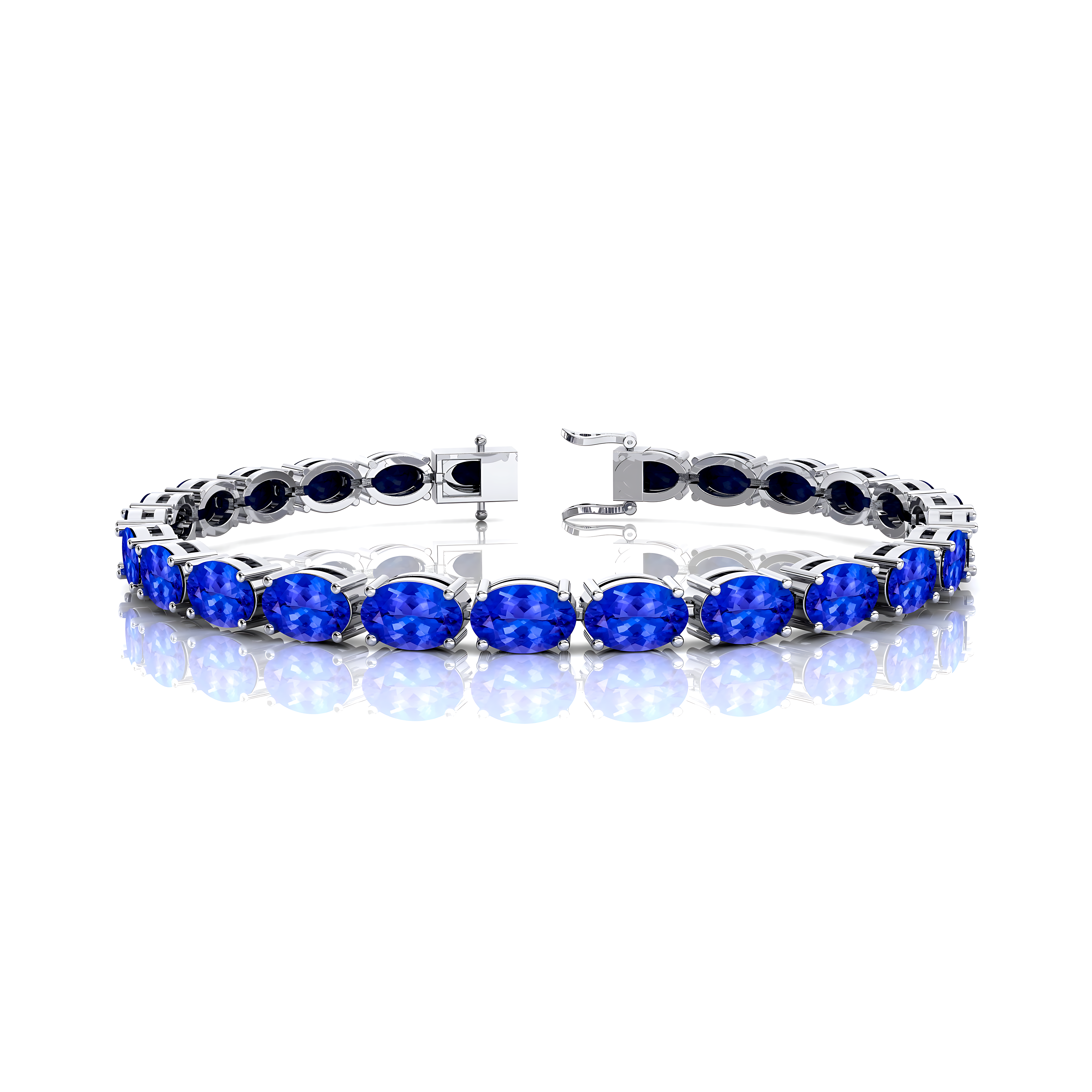 Natural Tanzanite Tennis Bracelet: 14k Yellow Gold Wedding Jewelry - GeumJewels
