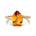 Twisted Up Down Band Pear Shaped Citrine Ring with Accent Diamonds - GeumJewels