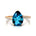 Twisted Up Down Band Pear Shaped London Blue Topaz Ring with Accent Diamonds - GeumJewels