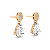 Illussion Set Diamond Earrings with Pear Cut Lab Diamond