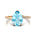 Twisted Up Down Band Pear Shaped Aquamarine Ring with Accent Diamonds - GeumJewels