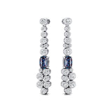 Elongated Cushion Alexandrite Bezel Set Diamond Drop Earrings