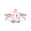 Twisted Up Down Band Pear Shaped Morganite Ring with Accent Diamonds - GeumJewels