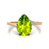 Twisted Up Down Band Pear Shaped Peridot Ring with Accent Diamonds - GeumJewels