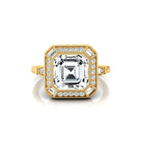 Vintage Style Square Cut Lab Diamond Diamond Ring