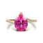 Twisted Up Down Band Pear Shaped Pink Sapphire Ring with Accent Diamonds - GeumJewels