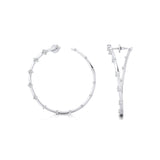 Circular Diamond Distant Diamond Hoop Earrings