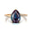Twisted Up Down Band Pear Shaped Alexandrite Ring with Accent Diamonds - GeumJewels