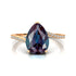 Twisted Up Down Band Pear Shaped Alexandrite Ring with Accent Diamonds - GeumJewels