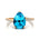 Twisted Up Down Band Pear Shaped Swiss Blue Topaz Ring with Accent Diamonds - GeumJewels