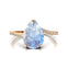 Twisted Up Down Band Pear Shaped Moonstone Ring with Accent Diamonds - GeumJewels