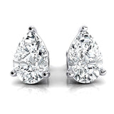 Lab Diamond Pear Solitaire Stud Earrings