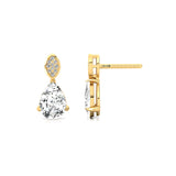 Illussion Set Diamond Earrings with Pear Cut Lab Diamond