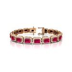 14kt Gold Pink Sapphire Bracelet Wedding Jewelry Gift for Mother - GeumJewels