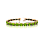 Peridot Tennis Bracelet 14k 18k Fine Yellow Gold Bridal Wedding Jewelry Engagement Gift For Mother - GeumJewels