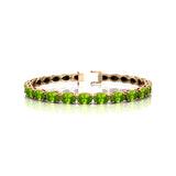 Peridot Tennis Bracelet 14k 18k Fine Yellow Gold Bridal Wedding Jewelry Engagement Gift For Mother - GeumJewels