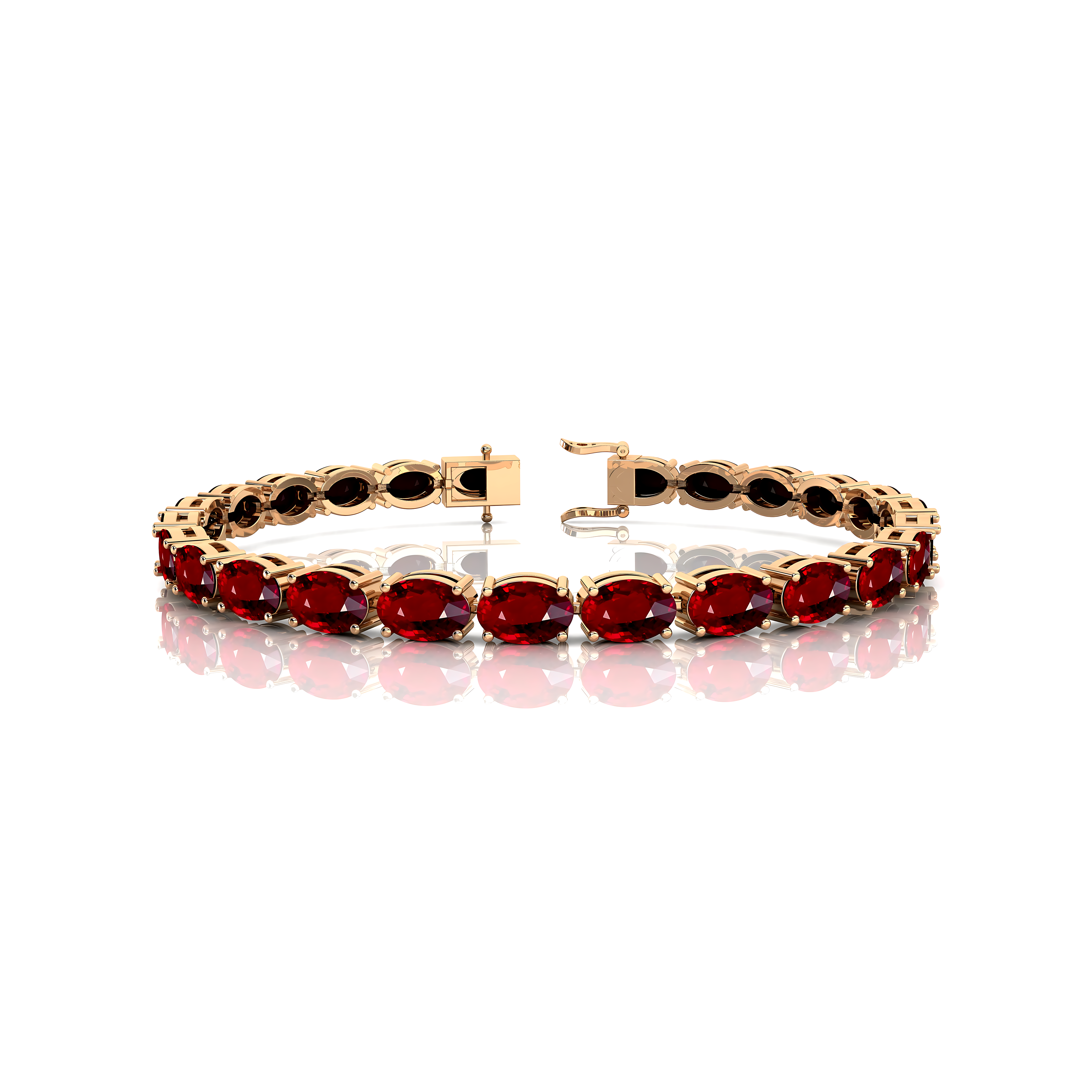 Ruby Tennis Bracelet: 14kt Rose Gold Gemstone Bridal Jewelry - GeumJewels