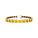 Yellow Sapphire Gold Tennis Bracelet - 14k 18k Solid Yellow Gold Green Gemstone Fine Bridal Wedding Jewelry Gift for Her - GeumJewels