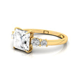 Princess Cut Lab Diamond Graduating Accent Diamond Ring