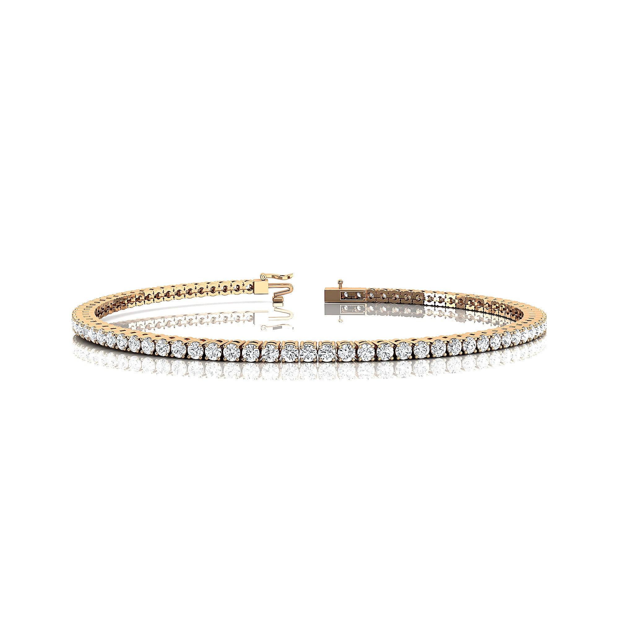 14K Gold Lab Grown Diamond Tennis Bracelet: Elegant Infinity Design - GeumJewels