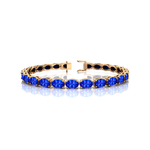 Natural Tanzanite Tennis Bracelet: 14k Yellow Gold Wedding Jewelry - GeumJewels