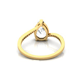 Twisted Up Down Band Pear Shaped Lab Diamond Ring with Accent Diamonds