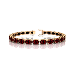 Genuine Garnet Tennis Bracelet - 14k 18k Solid Rose Gold Bracelet Gemstone Fine Bridal Jewelry - GeumJewels