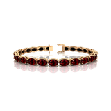 Genuine Garnet Tennis Bracelet - 14k 18k Solid Rose Gold Bracelet Gemstone Fine Bridal Jewelry - GeumJewels