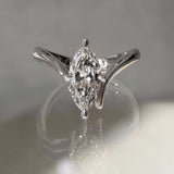 Lab Grown Diamond Marquise Cut Ring 14kt Solid Gold Engagement Jewelry