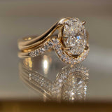 Lab Grown Diamond Vertical Oval Solitaire Ring 14kt Solid Gold