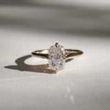 Lab-Grown Diamond Long Cushion Ring 14k Solid Gold Jewelry