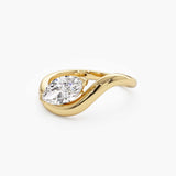 Lab Grown Diamond Marquise Cut Sleek Design Engagement Ring 14kt Solid Gold Jewelry