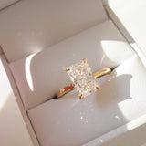 Lab Grown Diamond Radiant Brilliant Cut Ring 14kt Gold Engagement Jewelry