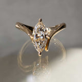 Lab Grown Diamond Marquise Cut Ring 14kt Solid Gold Engagement Jewelry