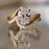 Lab Grown Diamond Vertical Oval Solitaire Ring 14kt Solid Gold