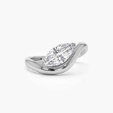 Lab Grown Diamond Marquise Cut Sleek Design Engagement Ring 14kt Solid Gold Jewelry