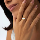 Lab Grown Diamond Marquise Cut Sleek Design Engagement Ring 14kt Solid Gold Jewelry