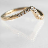 Lab Grown Diamond Ring 14kt White Gold Wavy Chevron Band Engagement Jewelry